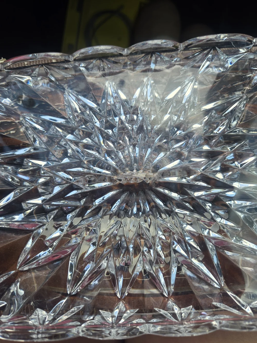 Blekristall Collier Cut Crystal Platter – Clear Sparkling Glass
